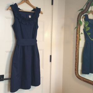J. Crew Deep Blue Midi Dress